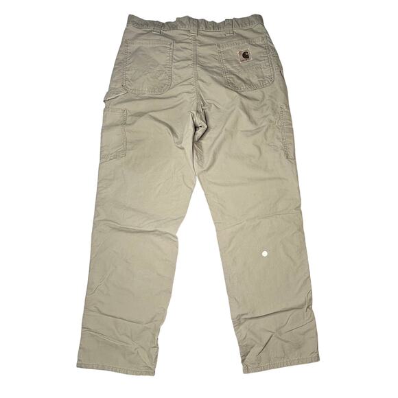 Carhartt B151 Tan‎ Duck Canvas Carpenter Dungaree Fit Work Pants 38x34 Tall - Picture 9 of 11
